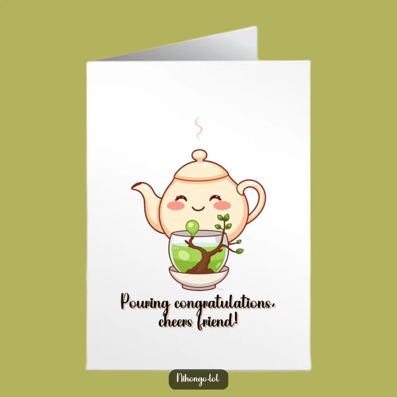 Free Printable Happy Teapot Congrats Card - Blooming Success Downloadable