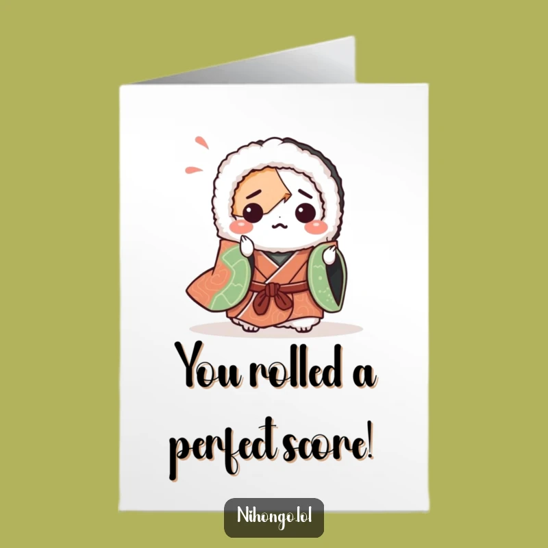 Free Printable Congrats Card: Origami Sushi Roll Effort, Funny Downloadable Gift