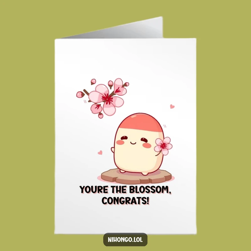 Free Printable Congrats Bun Card: Nervous Bloom Success Greeting