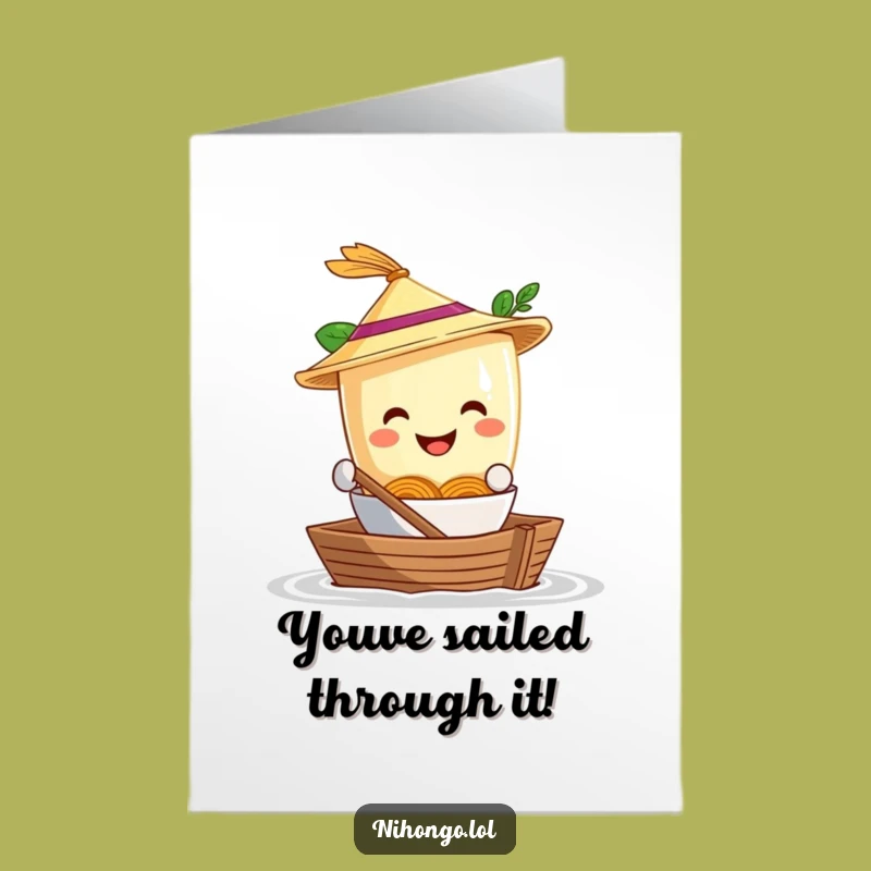 Free Printable Congrats Ramen Card: Funny Journey Success Downloadable Greeting
