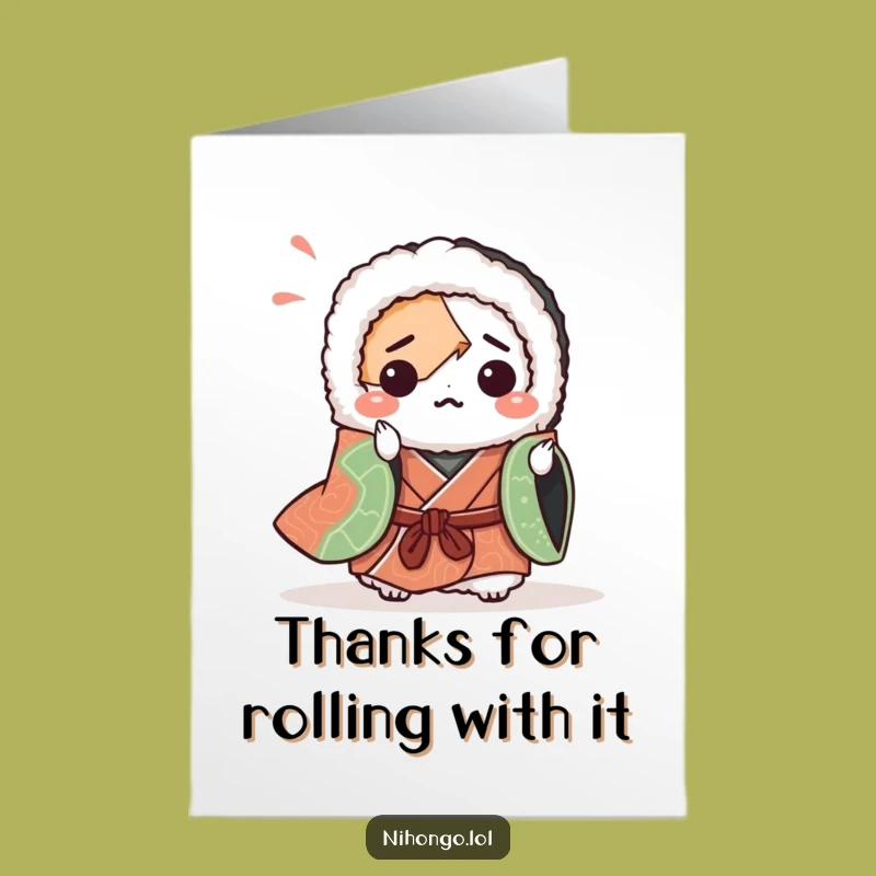 Funny Free Printable Thank You Card: Sushi Origami, Downloadable Gift