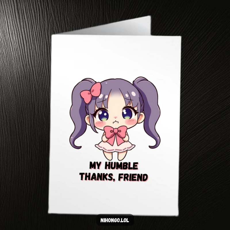 Funny Free Printable Thank You Card: A character performing a clumsy, exaggerated bow, showing immense gratitude humorously.