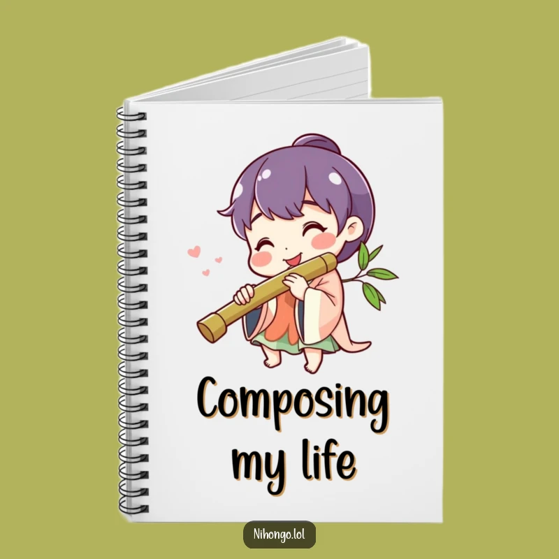 Funny Cheerful Flute Player Notebook: Jot Down Melodies and Ideas