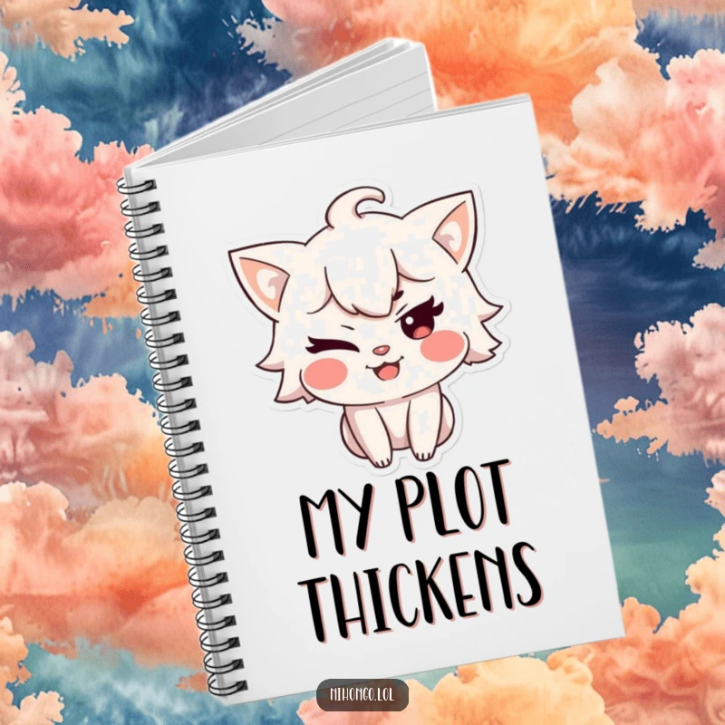 Funny notebook featuring a character winking with a mischievous grin, inspiring creative writing and note-taking with a playful, secretive vibe.