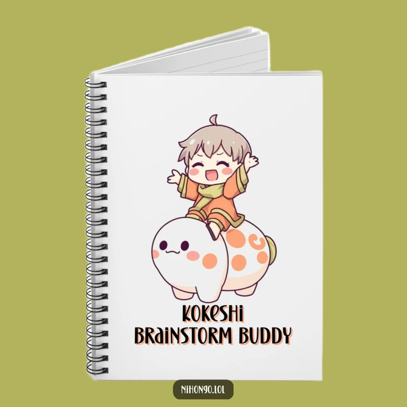 Funny Kokeshi Doll Notebook - Jot Down Ideas with Joyful Whimsy