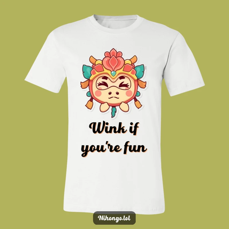 Funny Festival Mask Wink T-Shirt: Playful Character, Secretive Funny Gift