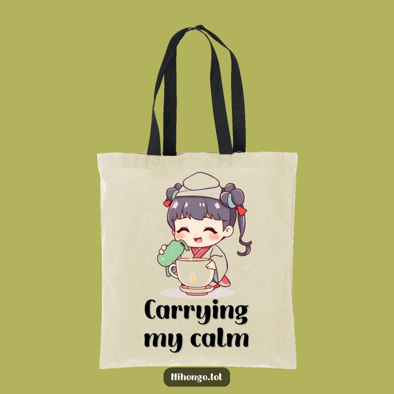 Funny Tea Ceremony Tote Bag: Cheerful Character, Stylish Funny Gift
