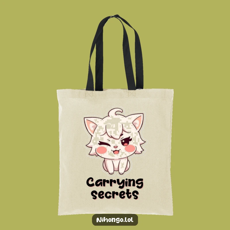 Funny Winking Character Tote Bag - Carry Your Secrets with Style!